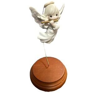 Precious Moments "Joy to the World" Angel Flute Player Ornament W/Stand 1996